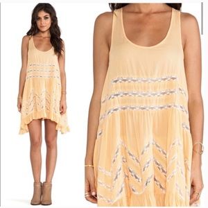 Free People Intimately | Voile And Lace Trapeze Slip Mini Dress | XS